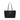 DeMellier The Tokyo Tote black small grain ecru stitching