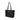 DeMellier The Tokyo Tote black small grain ecru stitching