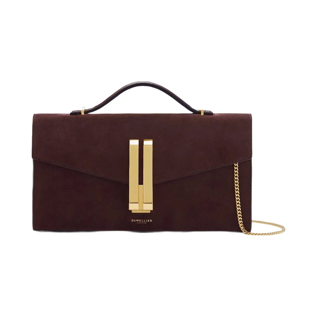 DeMellier The Vancouver Clutch burgundy suede & burgundy smooth