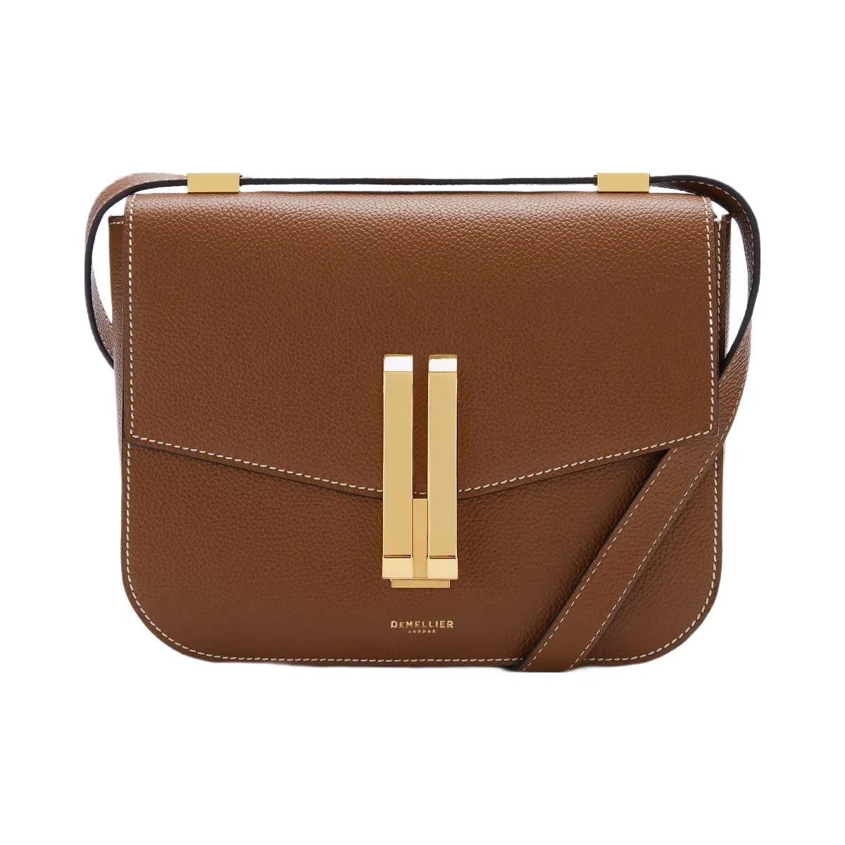 DeMellier The Vancouver tan small grain ecru stitching