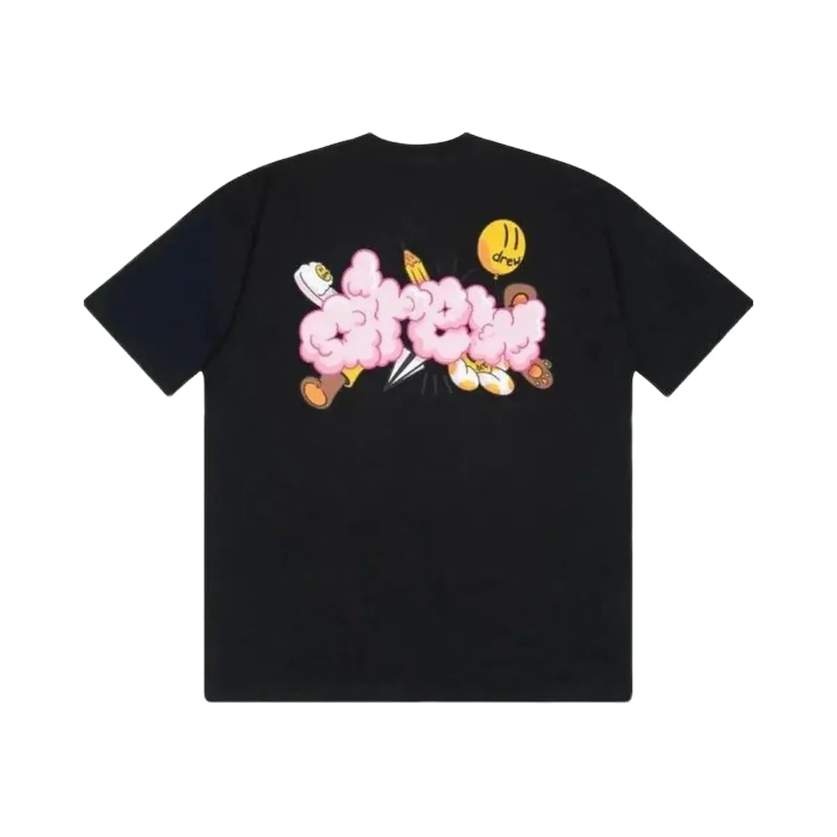 Drew House Doodle Joy Black T-Shirt Pink