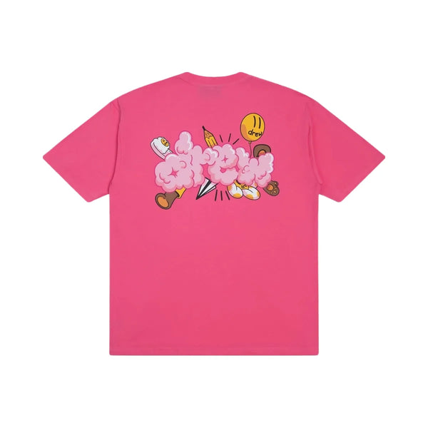 Drew House Doodle Joy Hot Pink T-Shirt