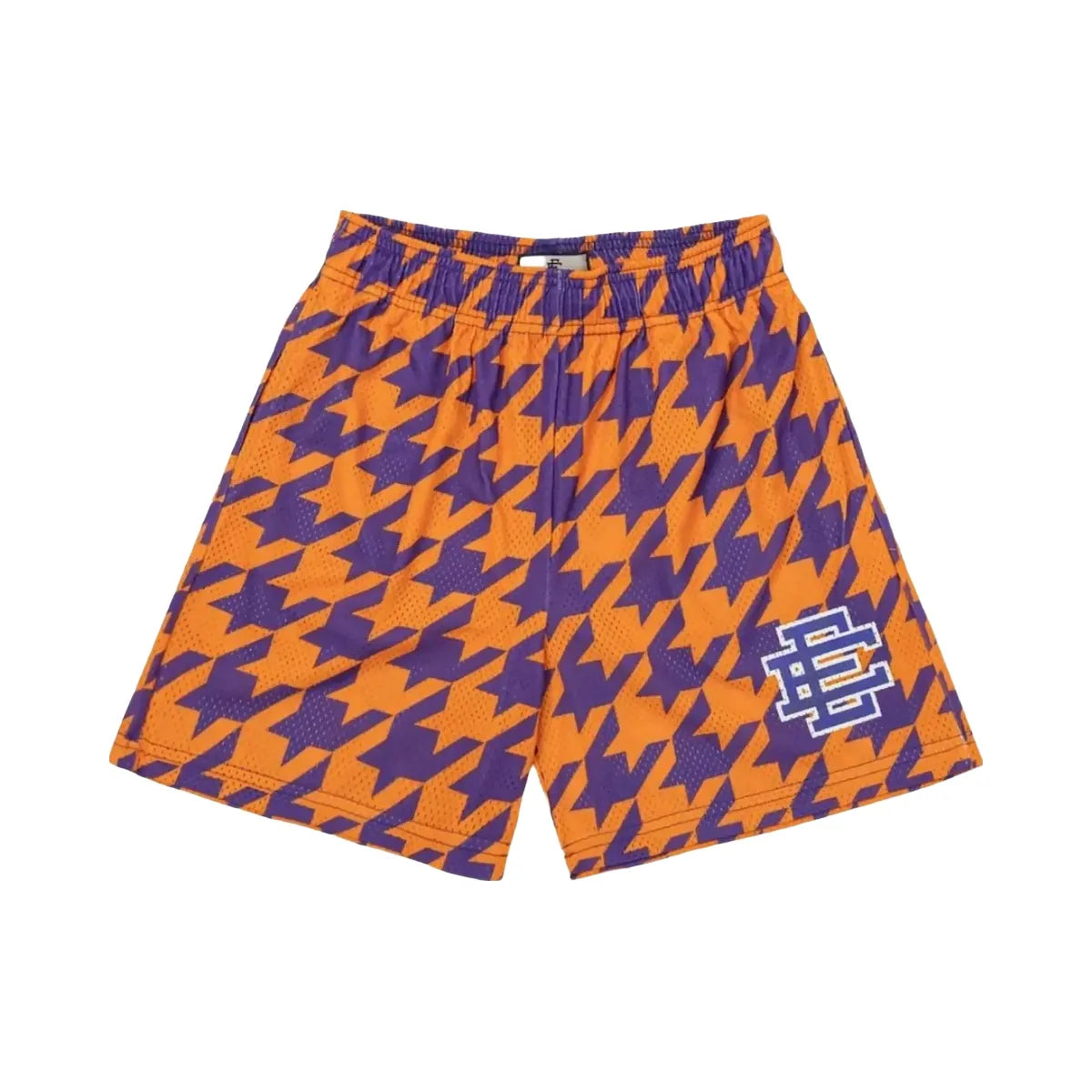 Eric Emanuel Ee Basic Core Short Orange Purple Houndstooth