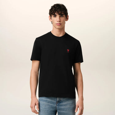 Ami Black Cotton Ami de Coeur T-Shirt