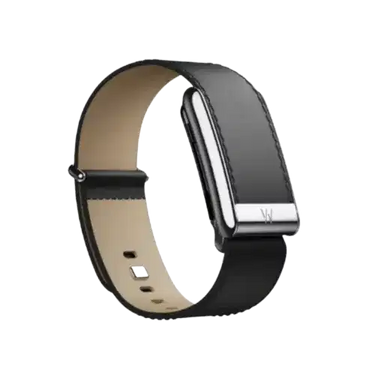 Whoop 5.0 Leatherluxe Straight Black/Cream with Titanium Band (Strap Only)