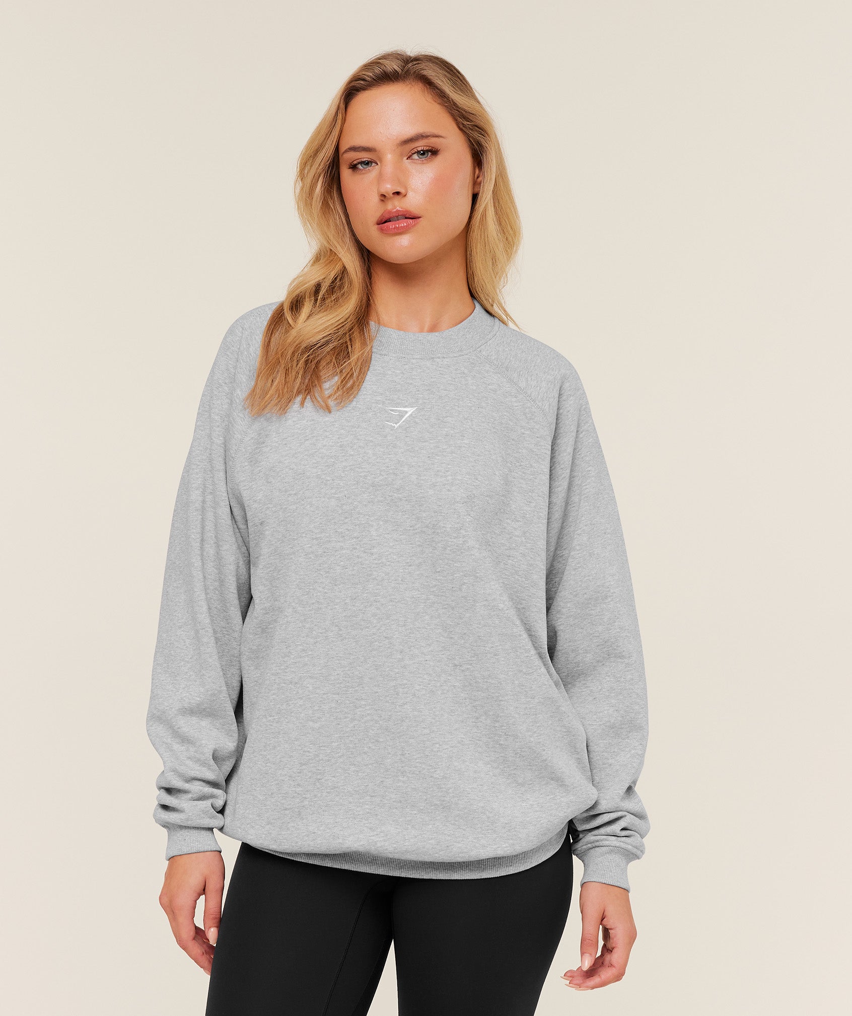 Gymshark Women's Gymshark Training Oversized Fleece Sweatshirt Light Grey Core Marl