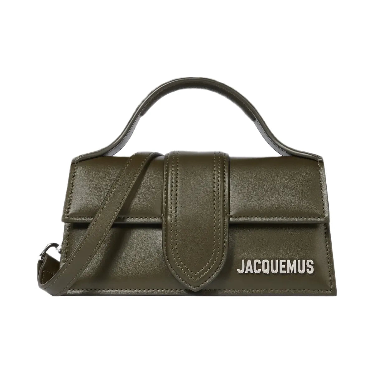 Jacquemus The Bambino Structured Bag In Smooth Leather Dark Khaki