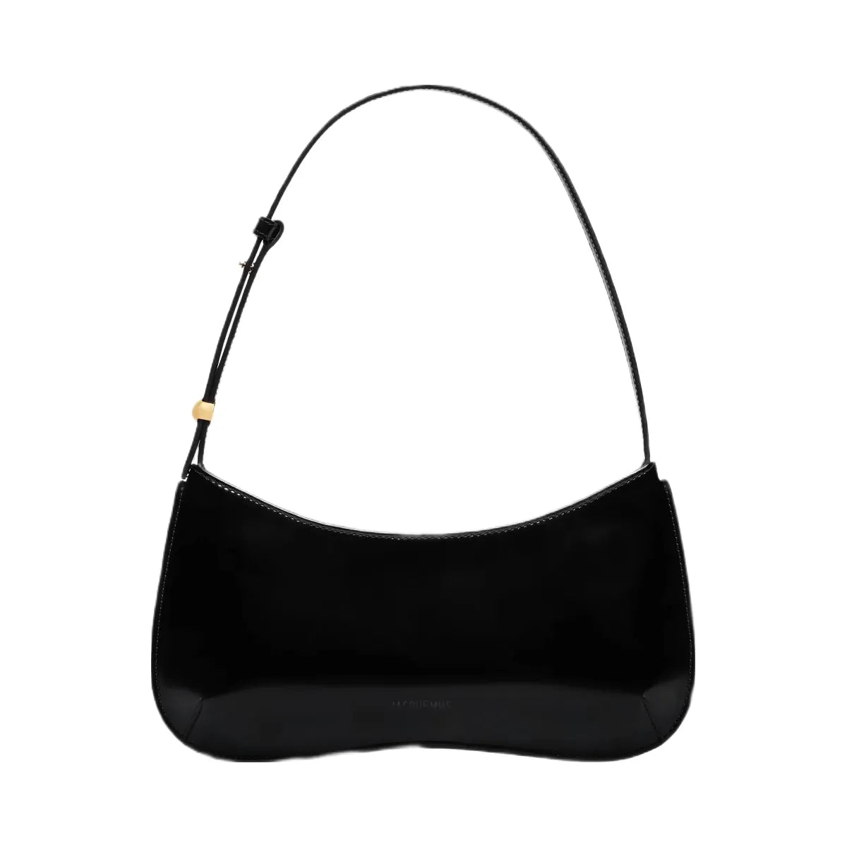 Jacquemus The Bisou Structured Handbag In Glazed Calf-Leather Black