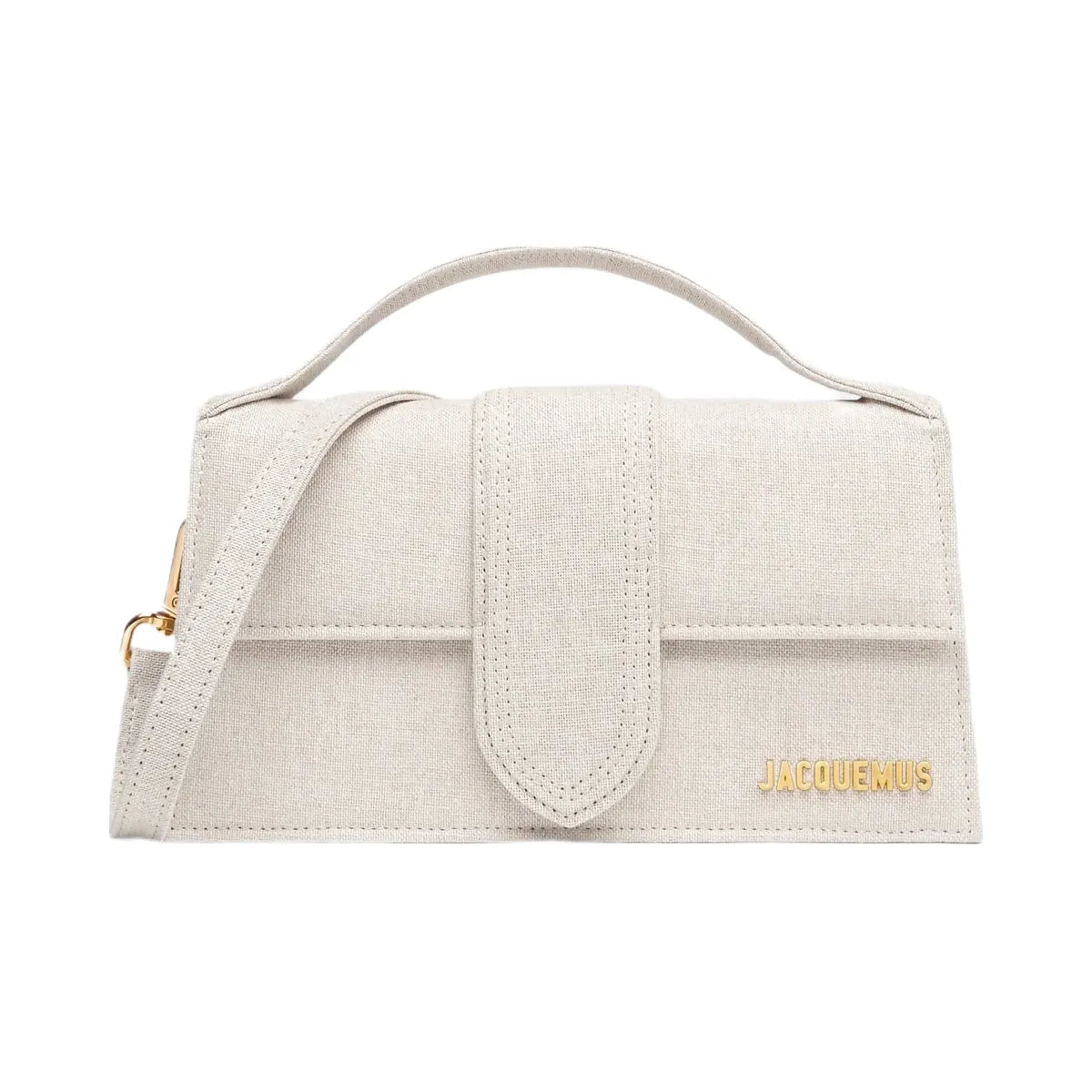 Jacquemus The Large Bambino Crossbody Flap Bag Light Greige
