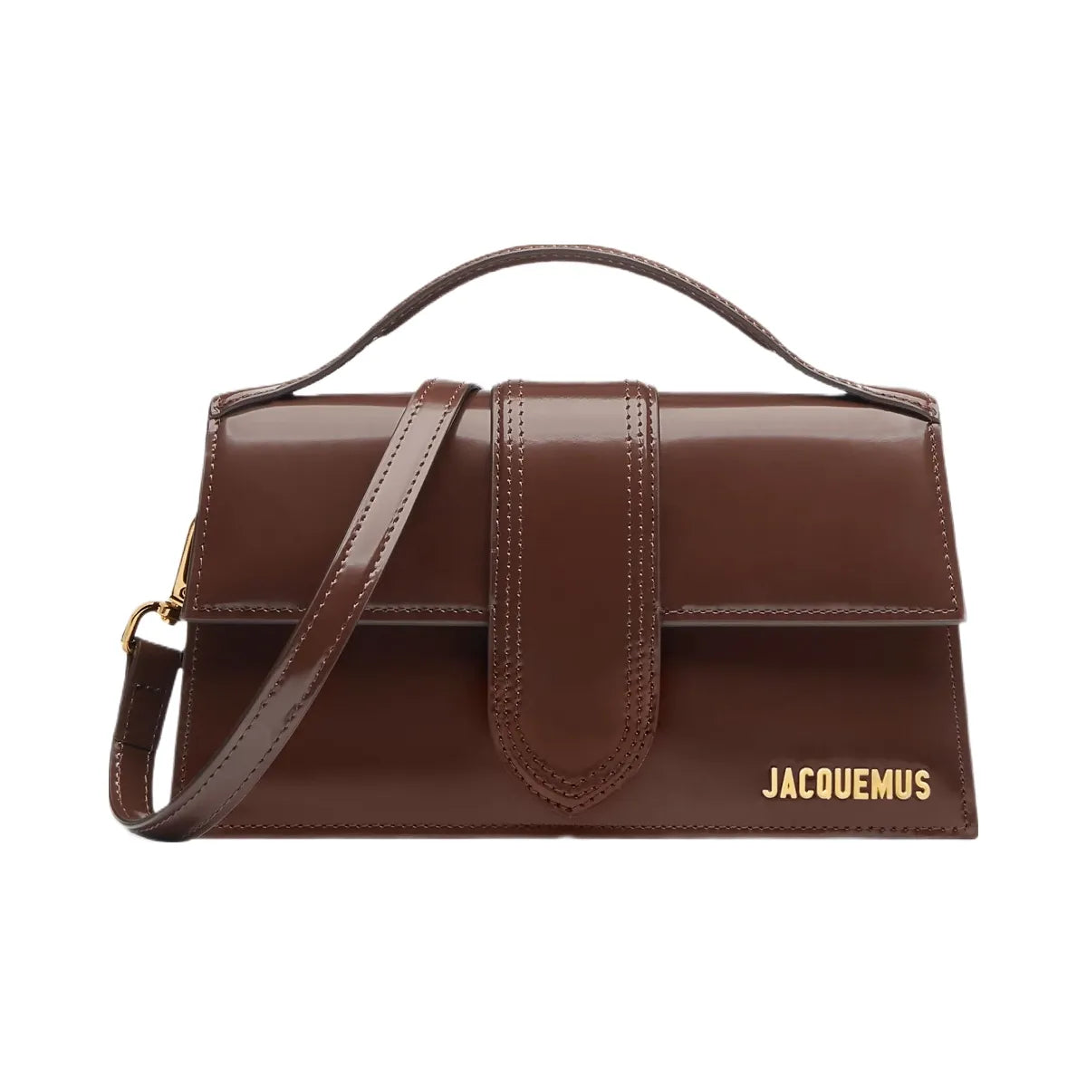 Jacquemus The Large Bambino Crossbody Flap Bag Midnight Brown