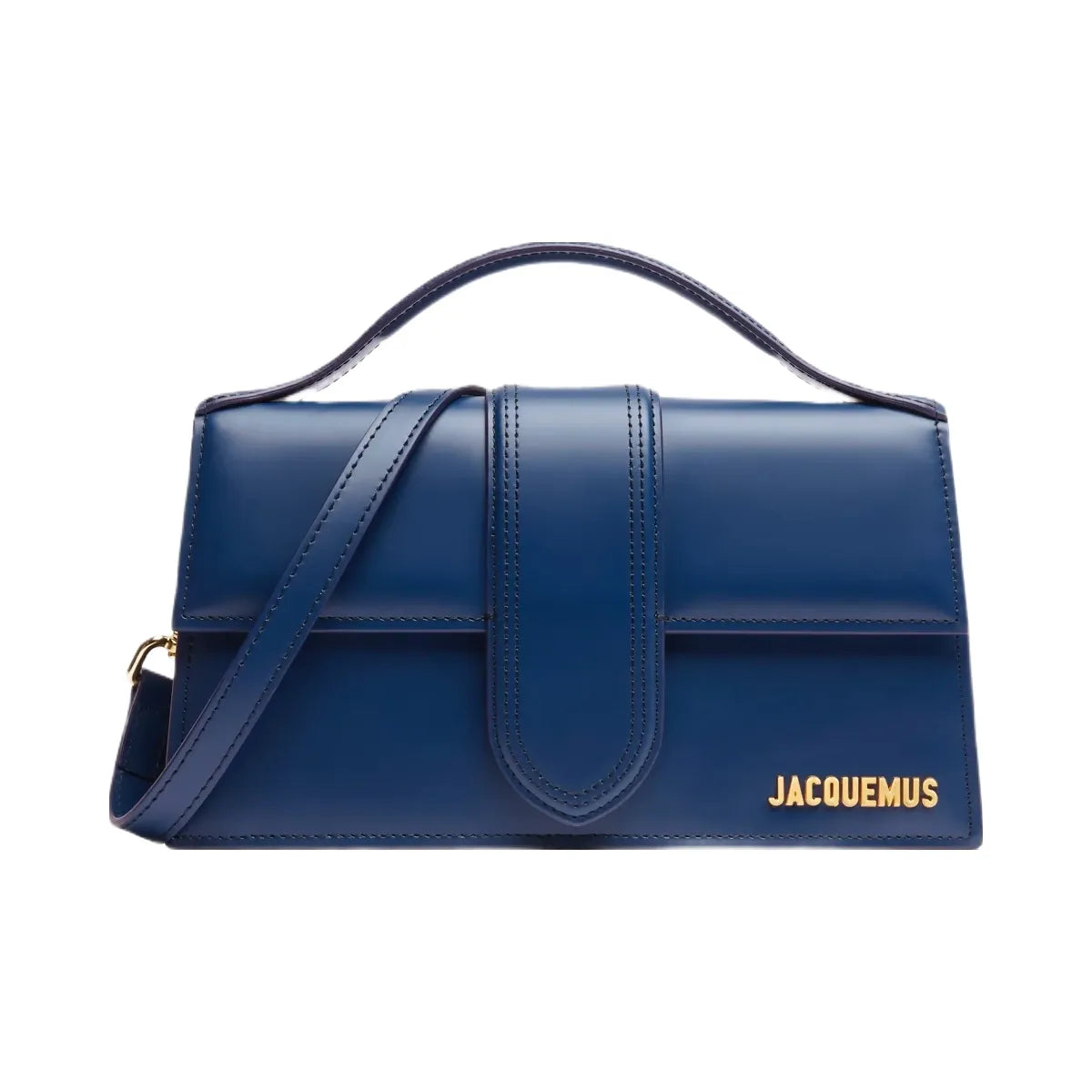 Jacquemus The Large Bambino Smooth Leather Structured Bag Dark Navy