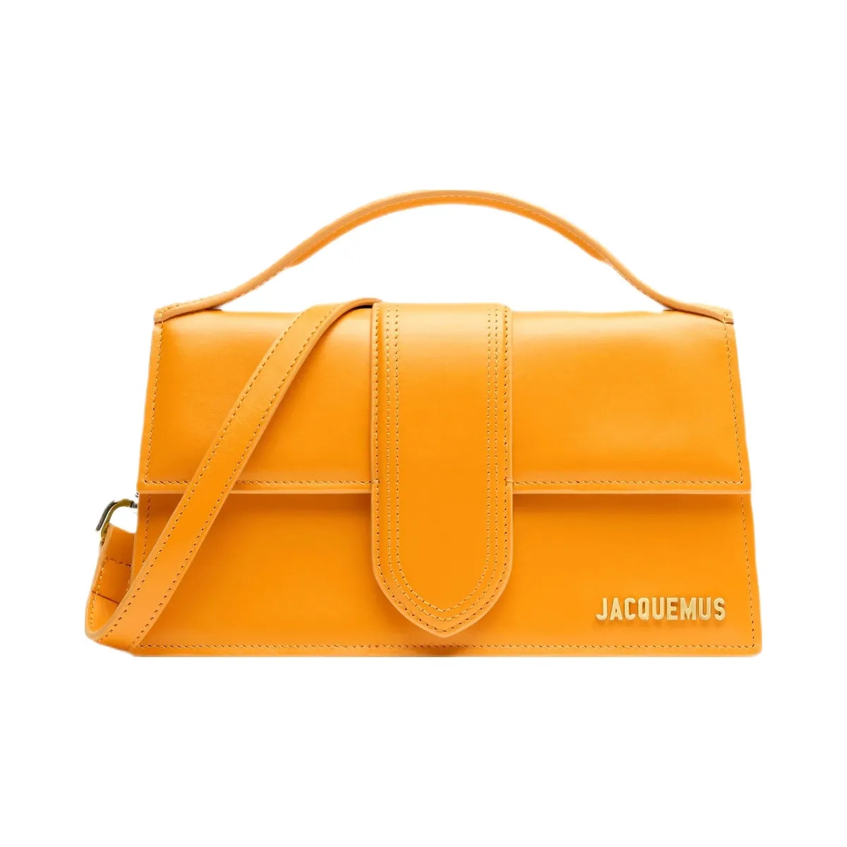 Jacquemus The Large Bambino Smooth Leather Structured Bag Dark Orange