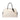 Jacquemus The Large Turismo Linen Bowling Bag With Grained Leather Trim Light Greige/Black