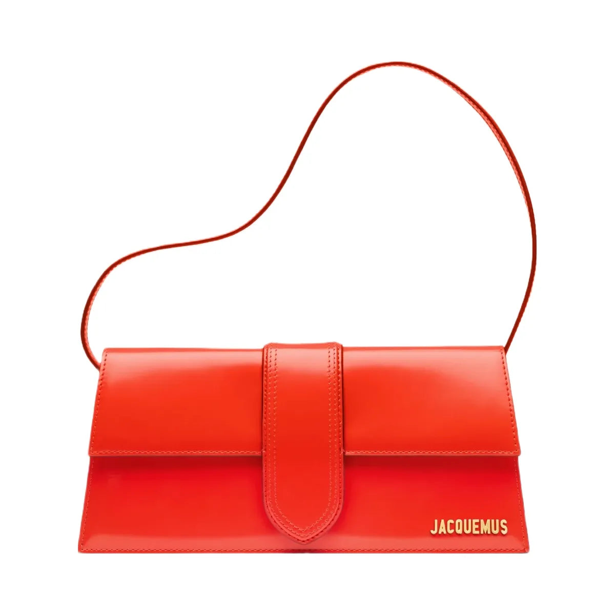 Jacquemus The Long Bambino Smooth Leather Structured Shoulder Bag Orange
