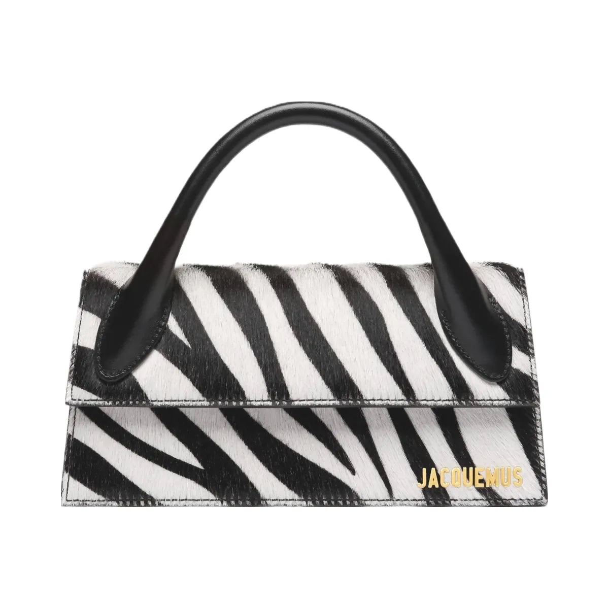 Jacquemus The Long Chiquito Elongated Signature Handbag Black & White Zebra