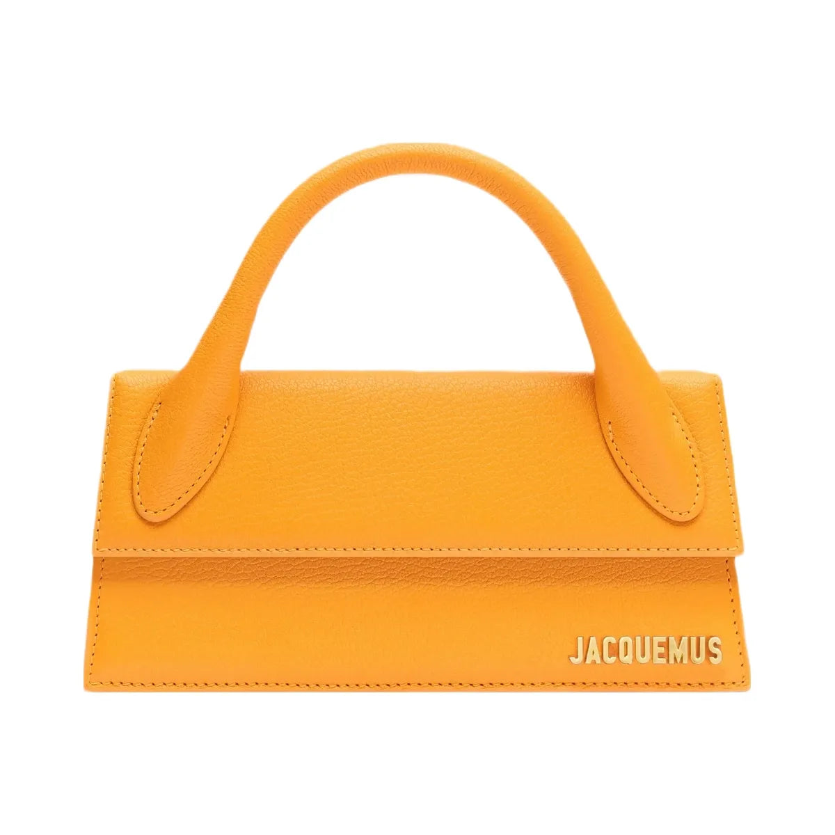 Jacquemus The Long Chiquito Soft Grained Leather Structured Bag Dark Orange