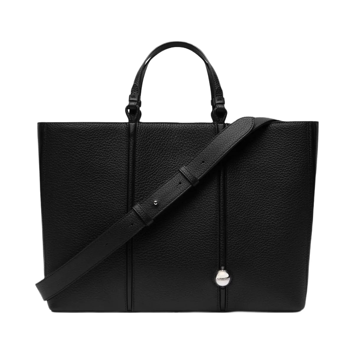 Jacquemus The Marino Horizontal Shopper Bag Soft Leather Tote Bag Black