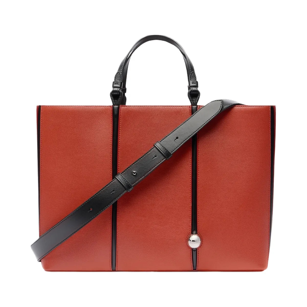 Jacquemus The Marino Horizontal Shopper Bag Soft Leather Tote Bag Terracotta
