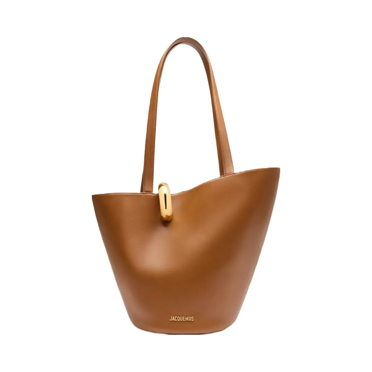 Jacquemus The Medium Bambola Medium Asymmetric Bucket Bag Light Brown