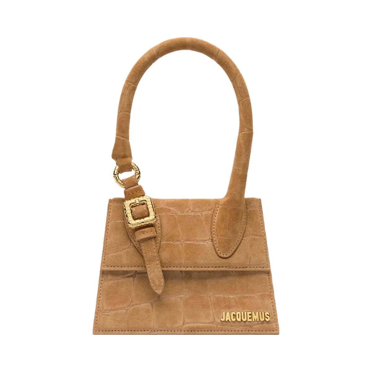 Jacquemus The Medium Chiquito With Buckle Signature Buckled Handbag Camel