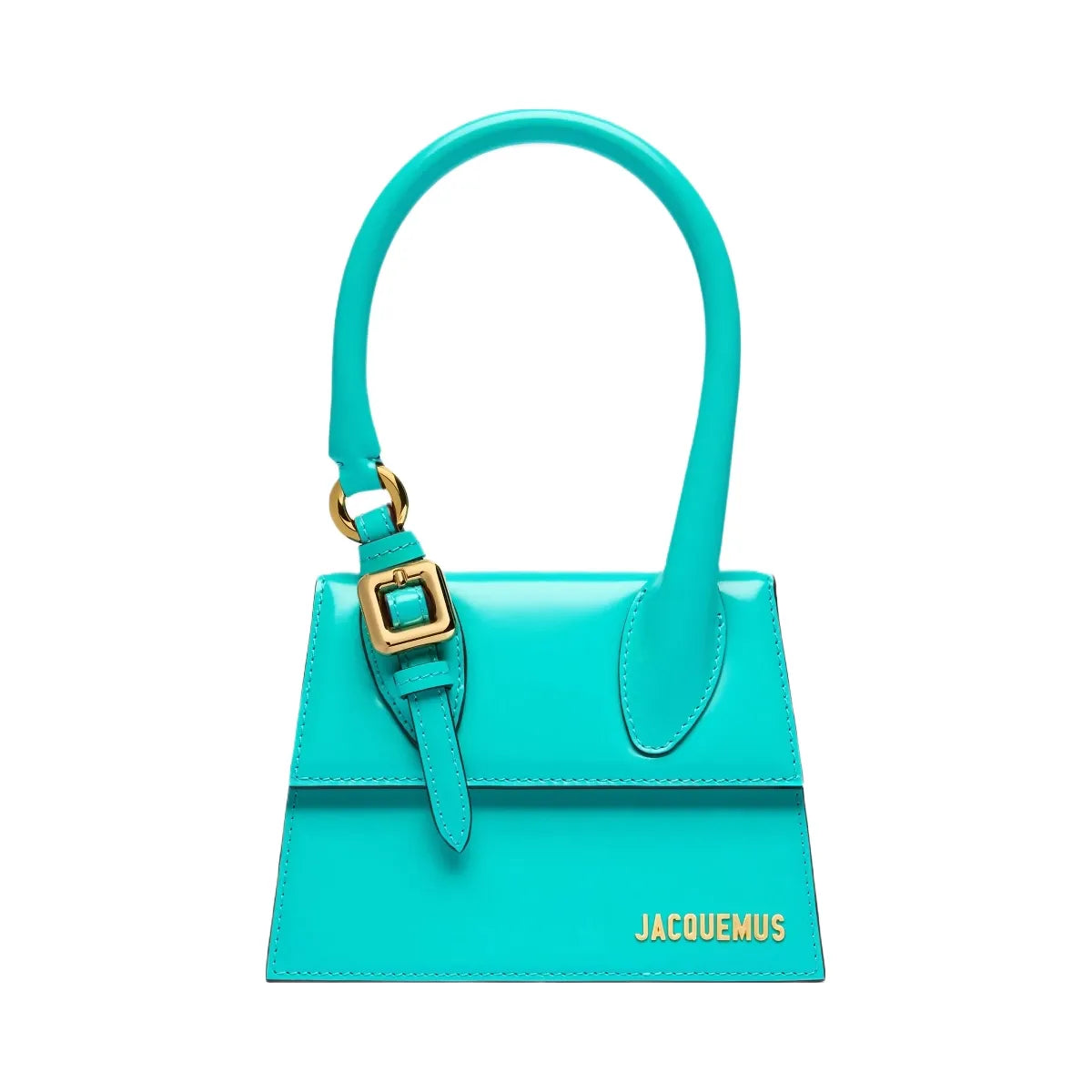 Jacquemus The Medium Chiquito With Buckle Signature Buckled Handbag Turquoise