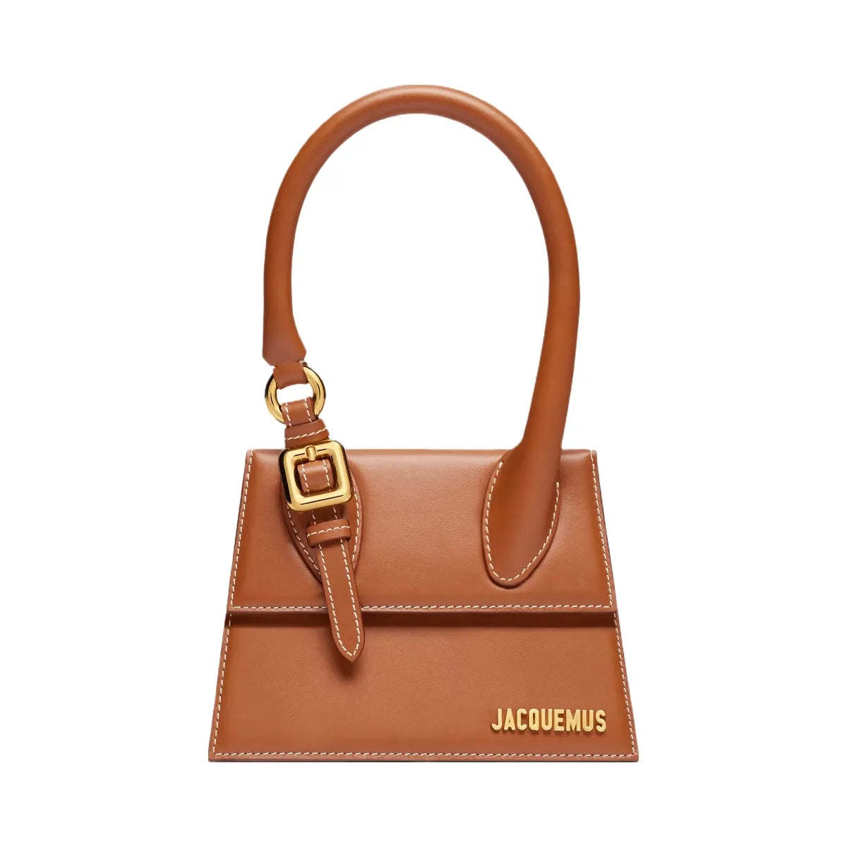 Jacquemus The Medium Chiquito With Buckle Smooth Leather Structured Bag Light Brown