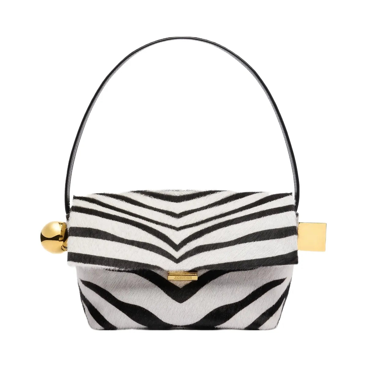 Jacquemus The Rond CarreFolded Shoulder Bag Black & White Zebra