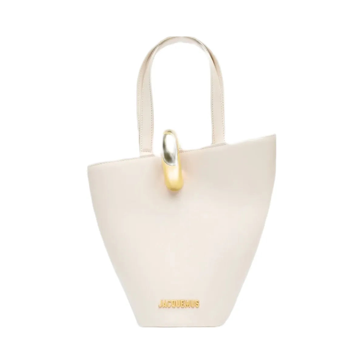 Jacquemus The Small Bambola Asymmetric Mini Bucket Bag Light Ivory
