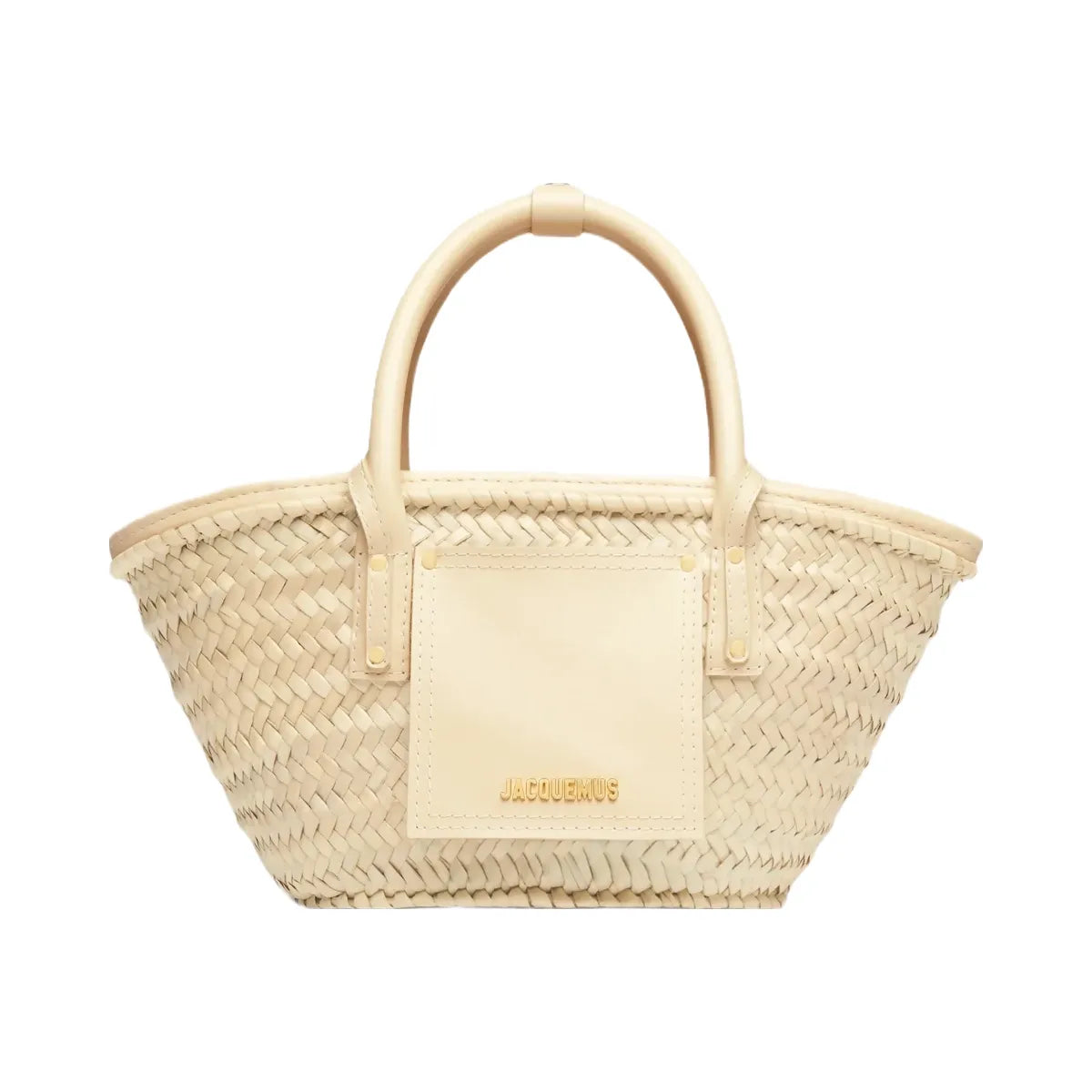 Jacquemus The Small Soli Basket Mini Beach Basket Bag Ivory