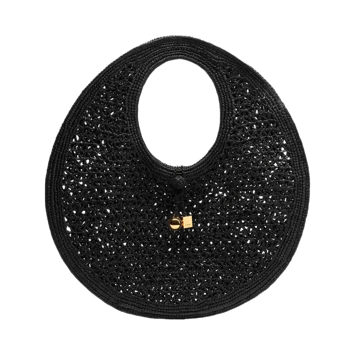 Jacquemus The Spiaggia Round Bag Raffia Circle Bag Black