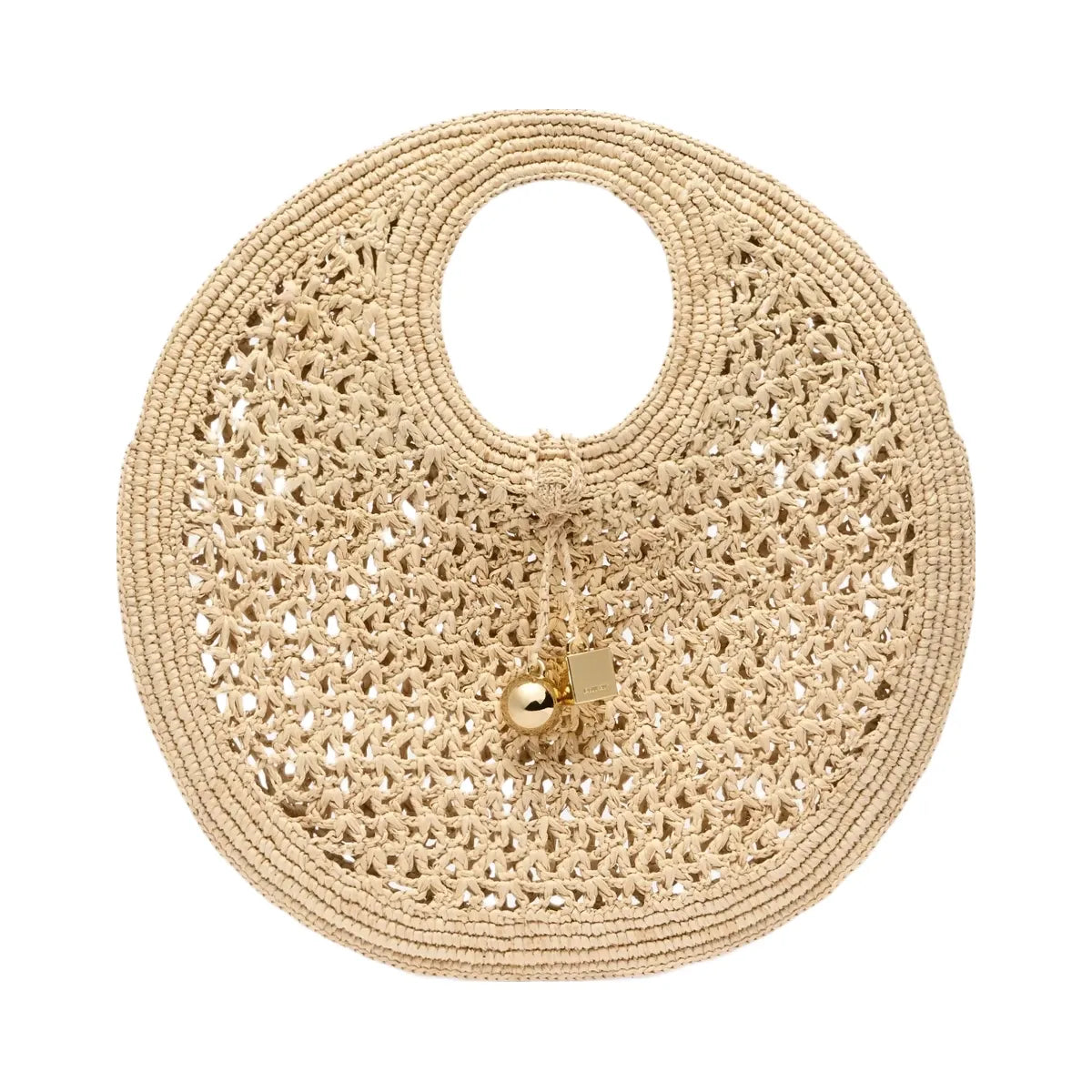 Jacquemus The Spiaggia Small Round Bag Small Raffia Circle Bag Natural