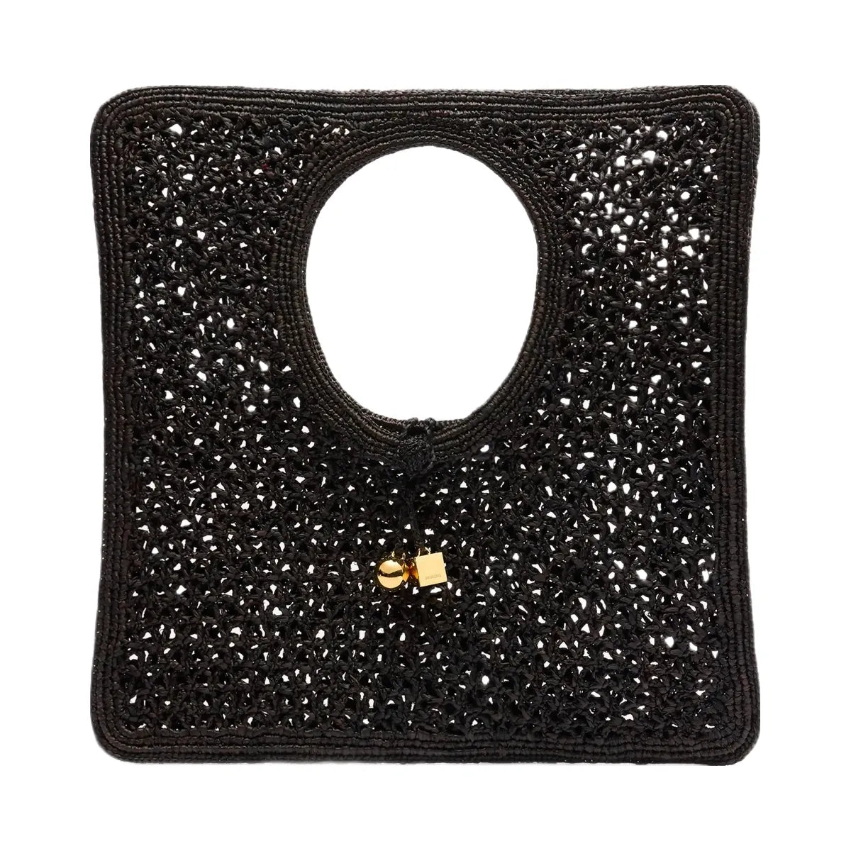 Jacquemus The Spiaggia Square Bag Raffia Square Bag Black