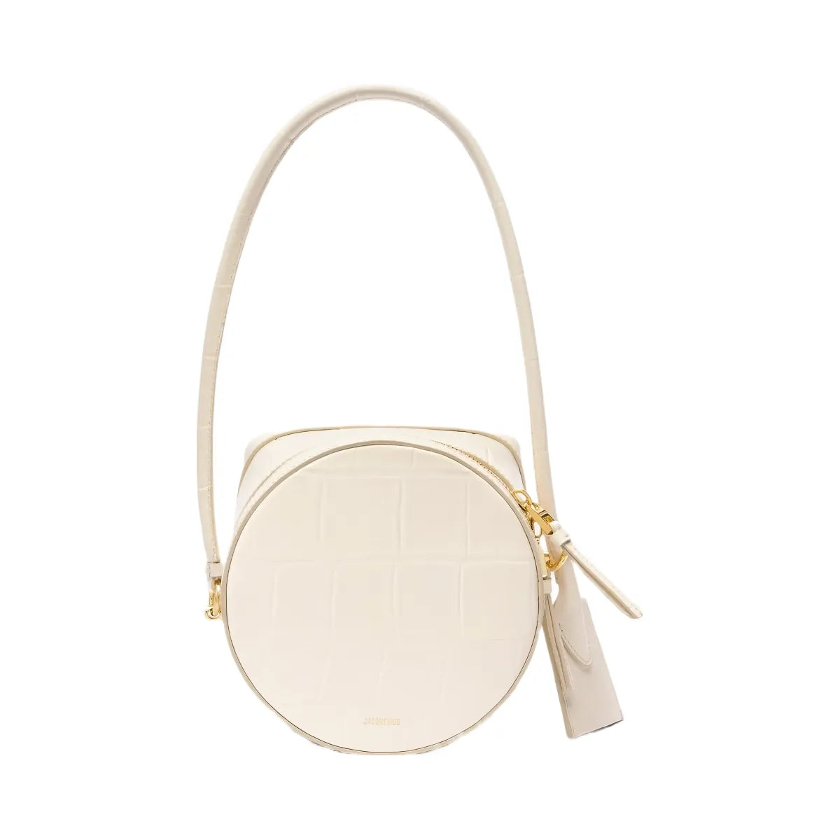 Jacquemus The Vanito Croc-Embossed Structured Leather Bag Light Ivory