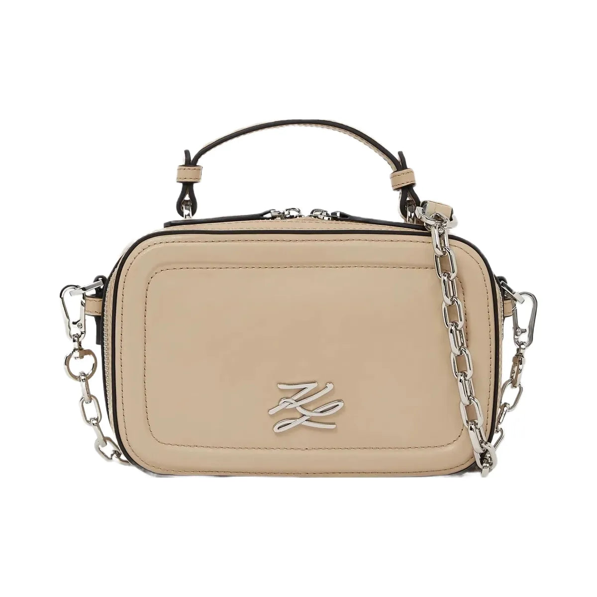 Karl Lagerfeld Autograph Chain Top Handle Bag Safari