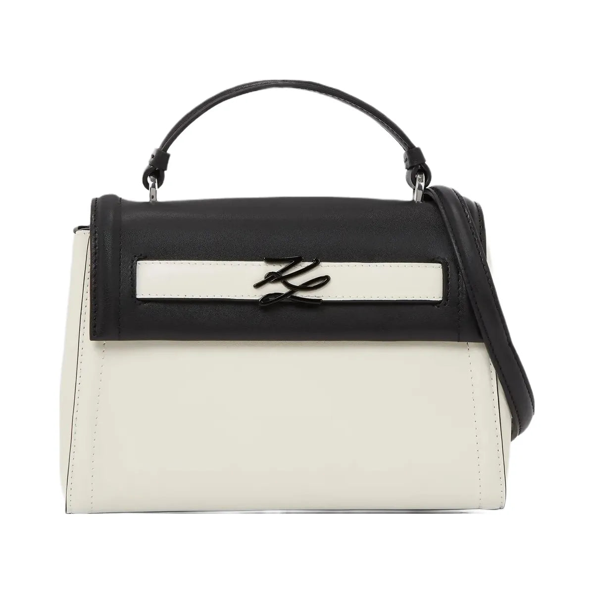 Karl Lagerfeld Autograph Color-Block Bag Black White