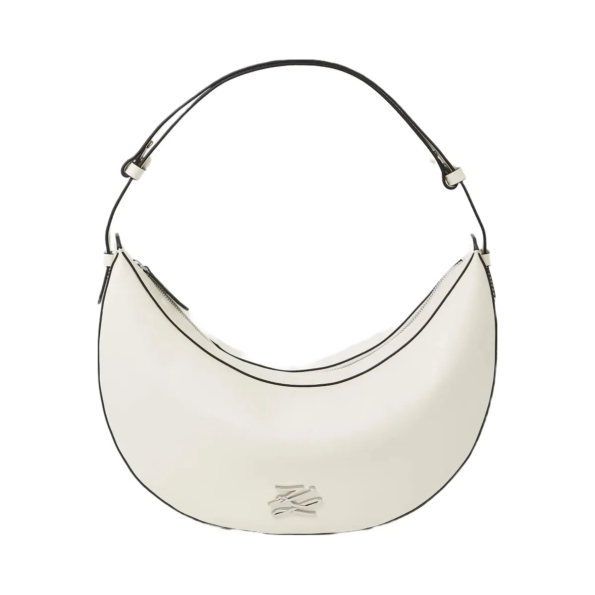 Karl Lagerfeld Autograph Oversized Moon Bag Off White