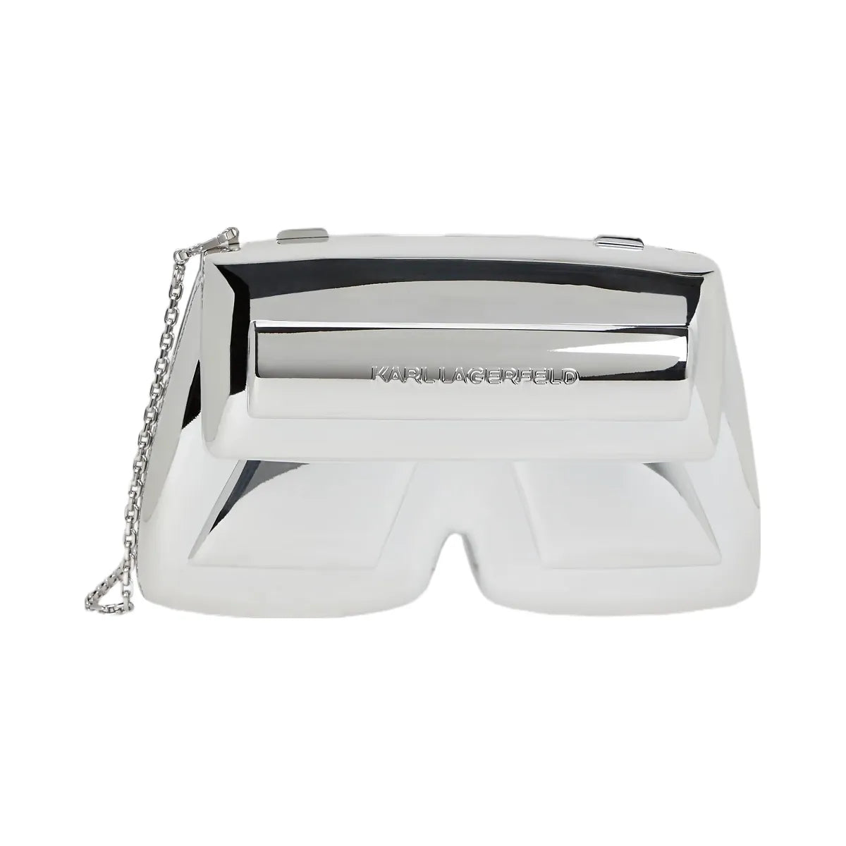 Karl Lagerfeld Ikon K Resin Clutch Silver Metal