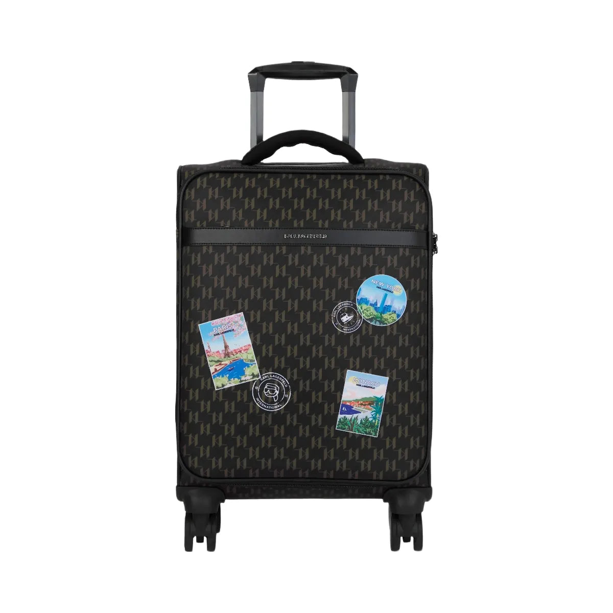 Karl Lagerfeld Ikon Monogram Trolley Case Brown Monogram