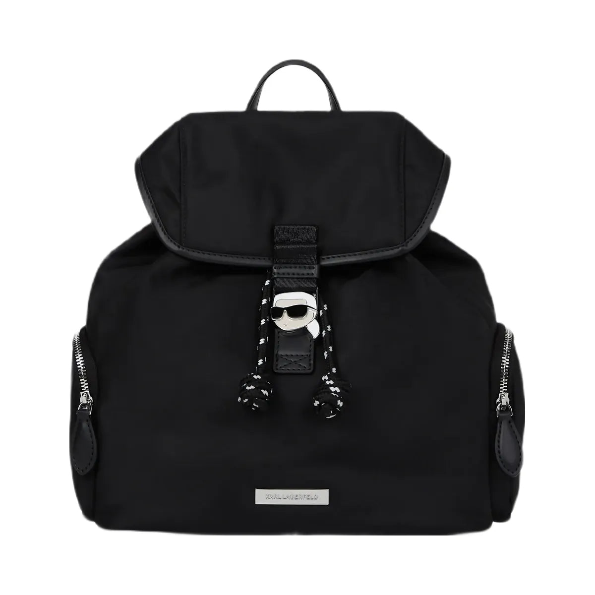 Karl Lagerfeld Ikon Nylon Small Flap Backpack Black