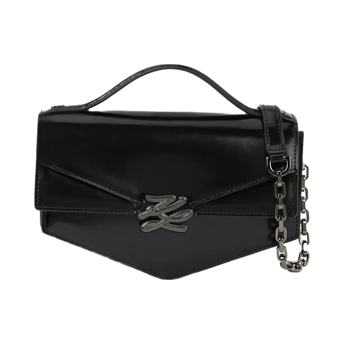 Karl Lagerfeld Kl Studio Autograph Small Crossbody Bag Black Nickel