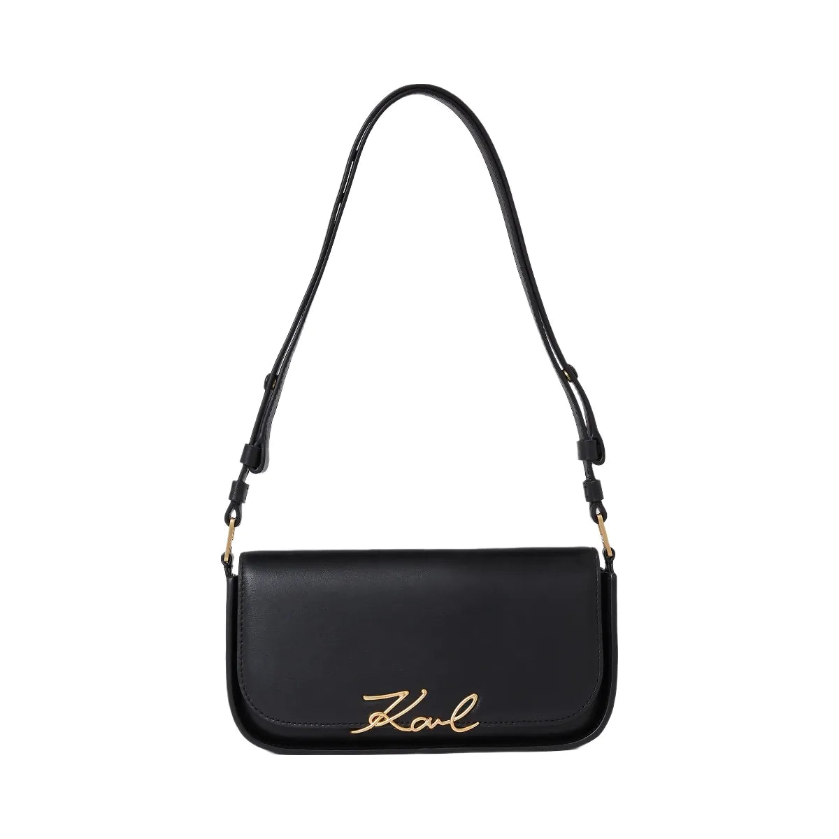 Karl Lagerfeld Signature Two-Way Crossbody Bag Black Vibration Gold