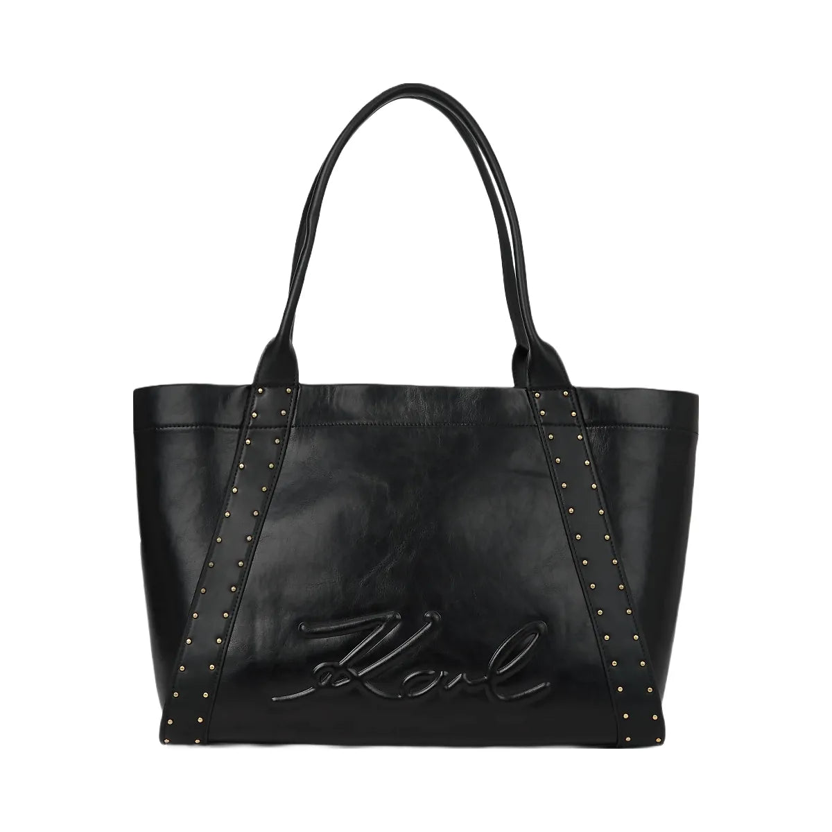 Karl Lagerfeld Ville Medium Studded Tote Bag Black Gold
