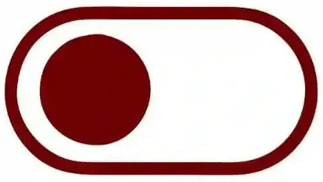 Red circular object on a white background