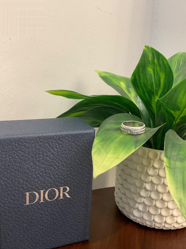 Dior Guilloche Ring Silver