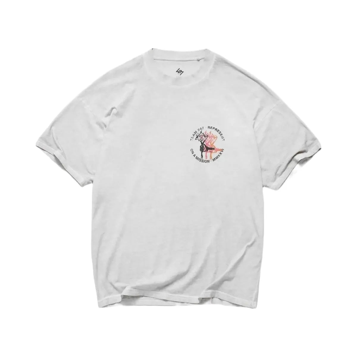 Represent 247 Torch Boxy T Shirt Bleach Wash