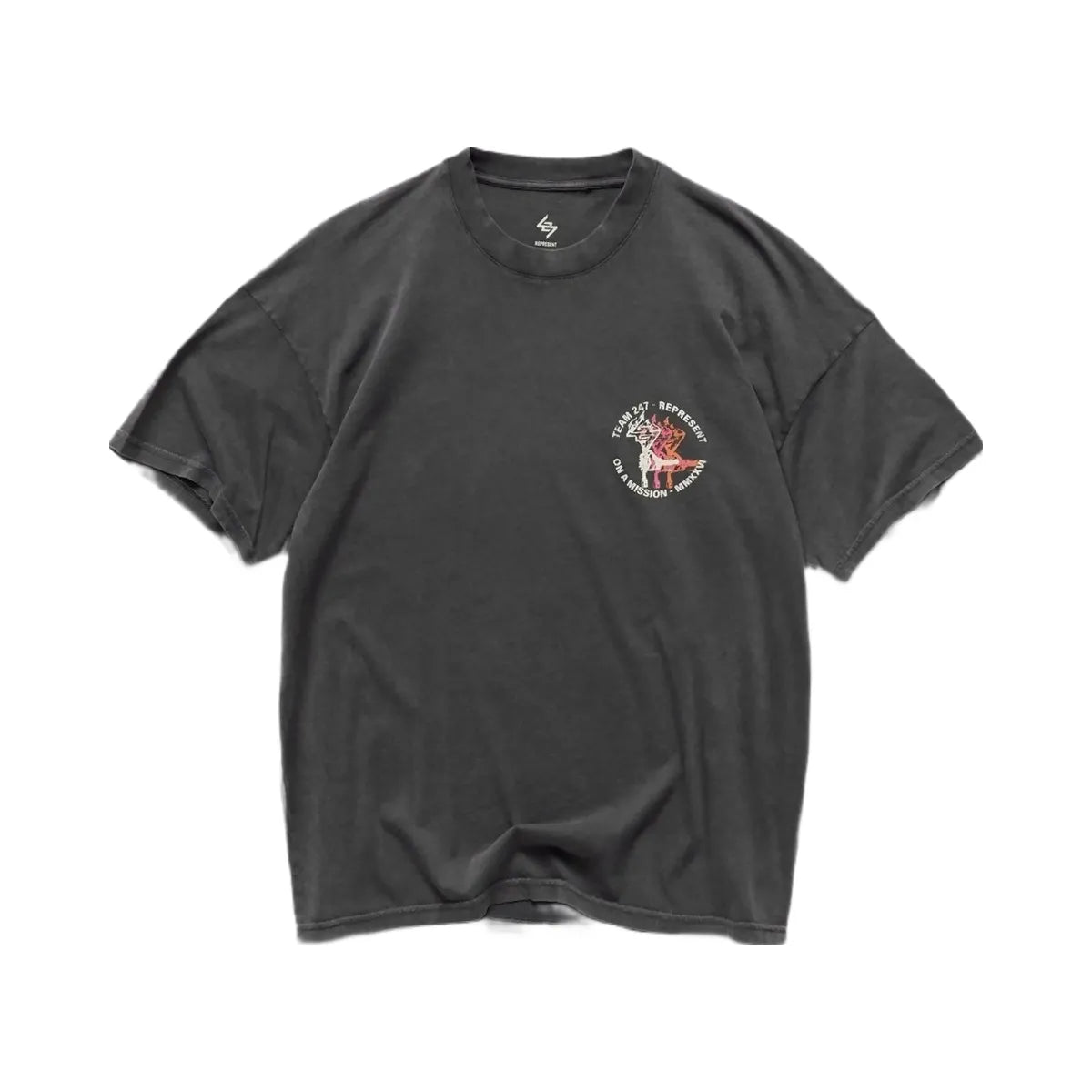 Represent 247 Torch Boxy T Shirt Washed Black