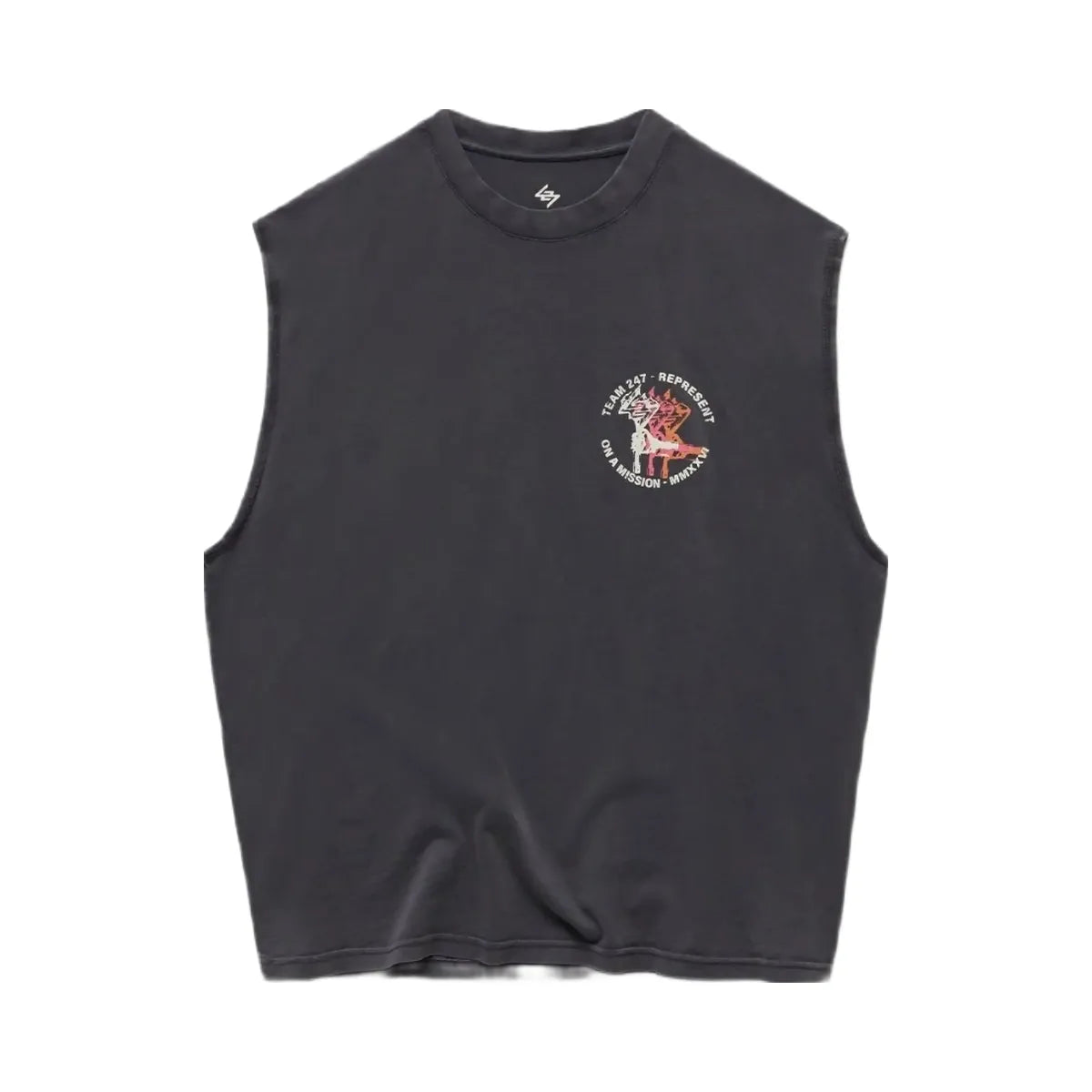 Represent 247 Torch Boxy Tank Washed Black