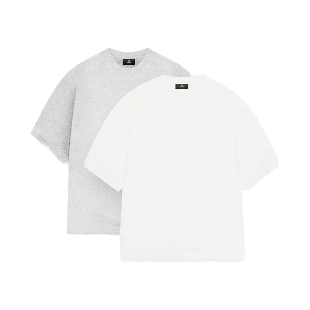 Represent 2 X Initial Boxy T Shirt Flat White Ice Grey Marl