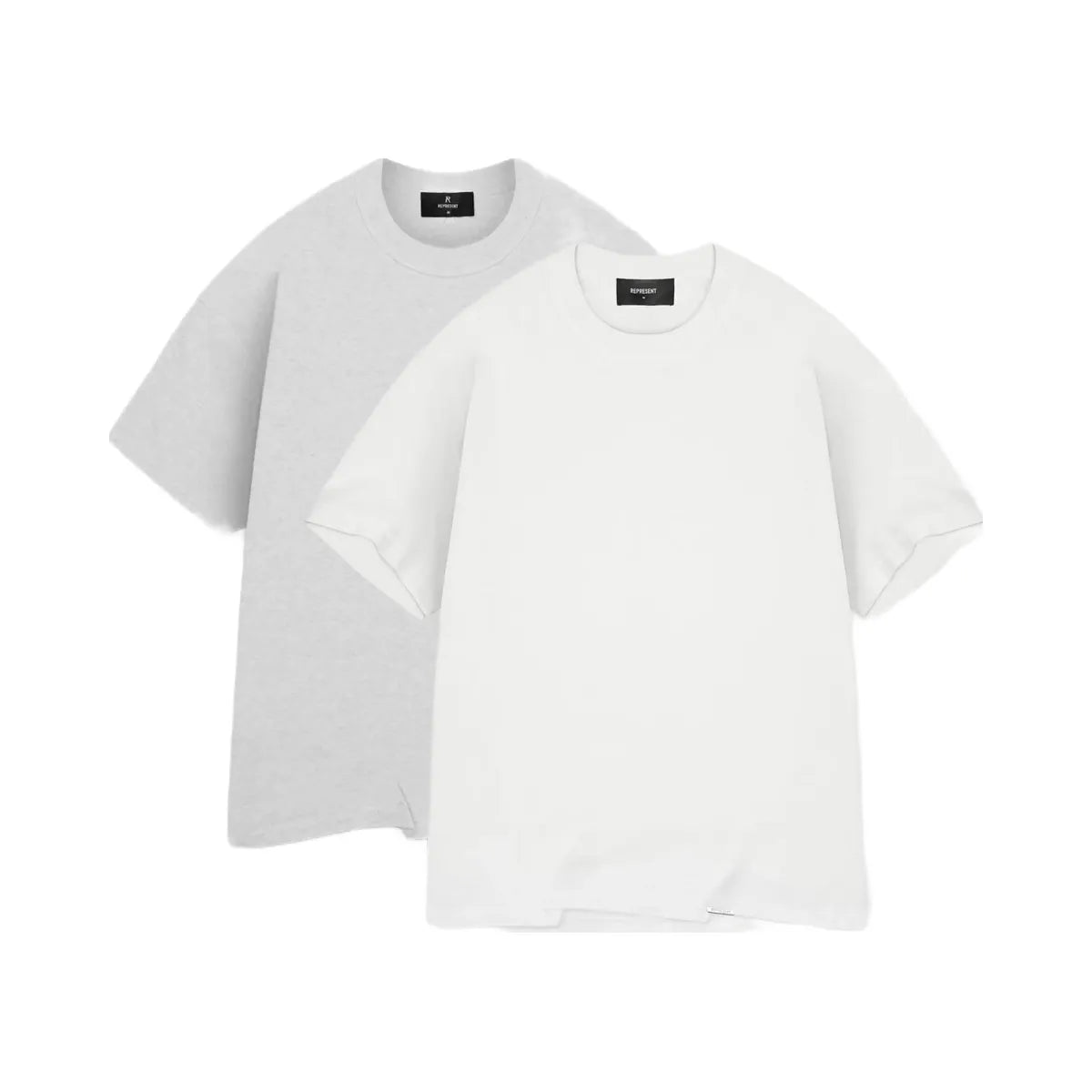 Represent 2 X Initial T Shirt Flat White Ice Grey Marl