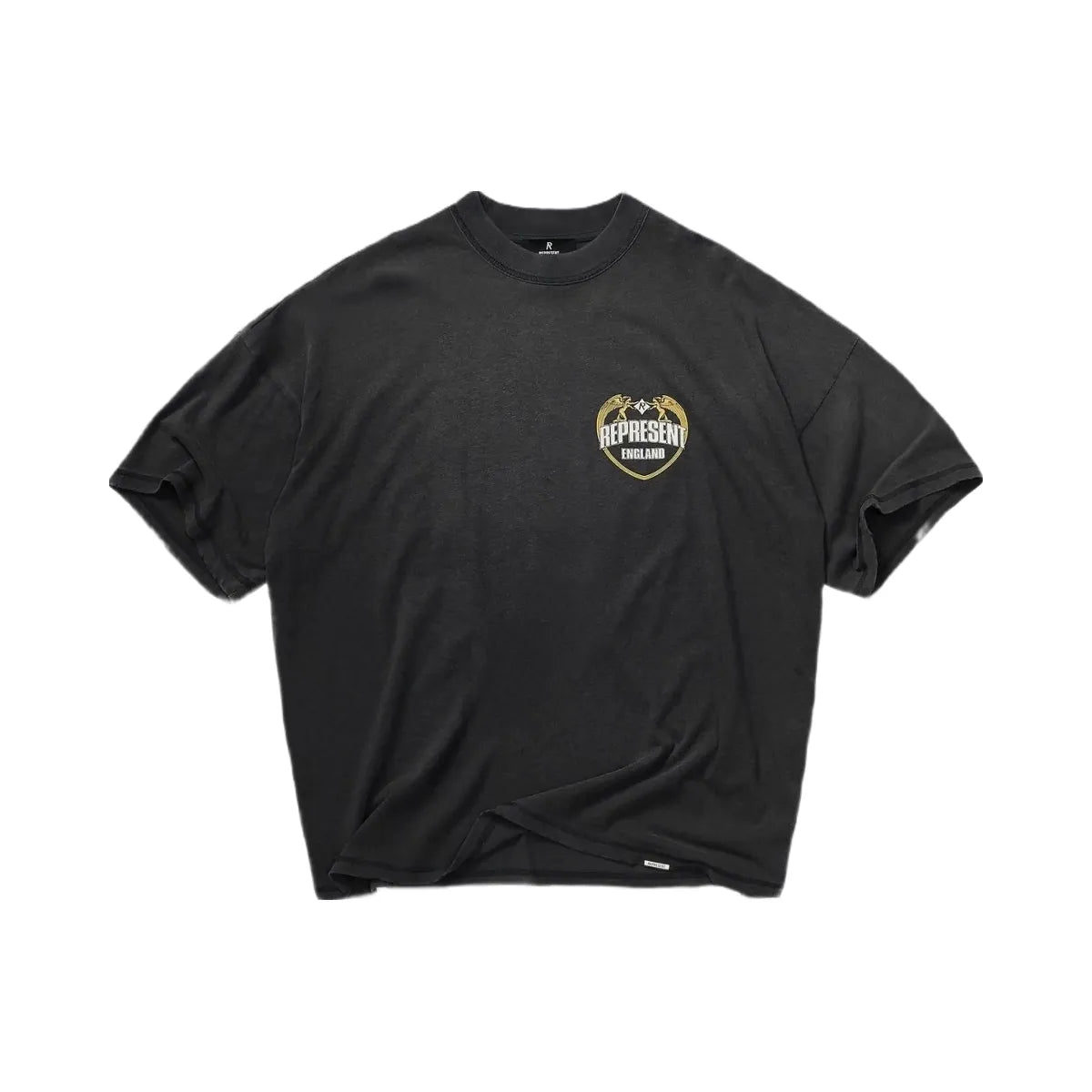 Represent Angel Border T Shirt Stained Black